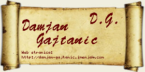 Damjan Gajtanić vizit kartica